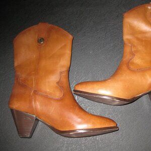 NEW FRYE June Western Boots Bronze (brown) leather Women's size 7